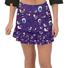 Eye Artwork Decor Eyes Pattern Purple Form Backgrounds Illustration Fishtail Mini Chiffon Skirt by Bangk1t