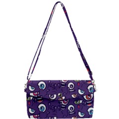 Eye Artwork Decor Eyes Pattern Purple Form Backgrounds Illustration Removable Strap Clutch Bag