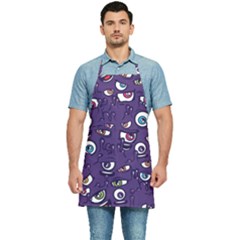 Eye Artwork Decor Eyes Pattern Purple Form Backgrounds Illustration Kitchen Apron by Bangk1t