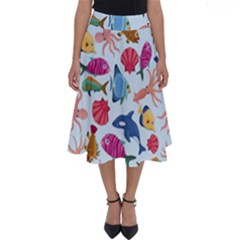 Sea Creature Themed Artwork Underwater Background Pictures Perfect Length Midi Skirt by Bangk1t