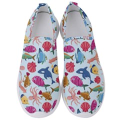 Sea Creature Themed Artwork Underwater Background Pictures Men s Slip On Sneakers by Bangk1t