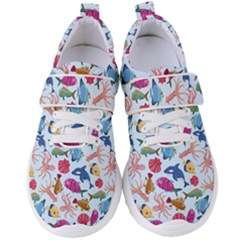 Sea Creature Themed Artwork Underwater Background Pictures Women s Velcro Strap Shoes by Bangk1t