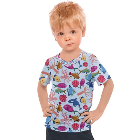 Sea Creature Themed Artwork Underwater Background Pictures Kids  Sports Tee by Bangk1t