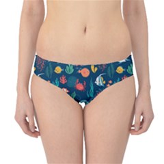 Variety Of Fish Illustration Turtle Jellyfish Art Texture Hipster Bikini Bottoms by Bangk1t