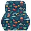 Variety Of Fish Illustration Turtle Jellyfish Art Texture Car Seat Back Cushion  View1