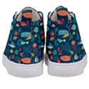 Variety Of Fish Illustration Turtle Jellyfish Art Texture Kids  Mid-Top Canvas Sneakers View4