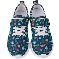 Variety Of Fish Illustration Turtle Jellyfish Art Texture Women s Velcro Strap Shoes by Bangk1t