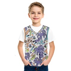 Purple Orange Green Blue Cartoon Kids  Basketball Tank Top by Bangk1t