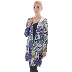 Purple Orange Green Blue Cartoon Hooded Pocket Cardigan by Bangk1t