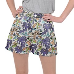 Purple Orange Green Blue Cartoon Women s Ripstop Shorts by Bangk1t