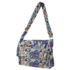 Purple Orange Green Blue Cartoon Full Print Messenger Bag (m) by Bangk1t