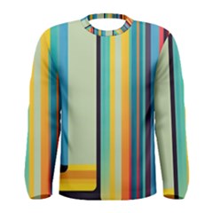 Colorful Rainbow Striped Pattern Stripes Background Men s Long Sleeve Tee by Bangk1t