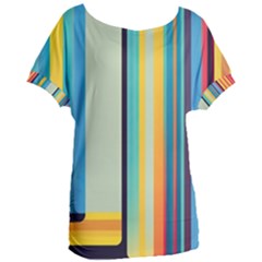 Colorful Rainbow Striped Pattern Stripes Background Women s Oversized Tee by Bangk1t