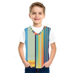 Colorful Rainbow Striped Pattern Stripes Background Kids  Basketball Tank Top by Bangk1t