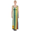 Colorful Rainbow Striped Pattern Stripes Background Thigh Split Maxi Dress View1