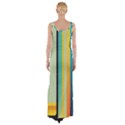 Colorful Rainbow Striped Pattern Stripes Background Thigh Split Maxi Dress View2