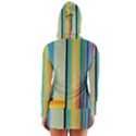 Colorful Rainbow Striped Pattern Stripes Background Long Sleeve Hooded T-shirt View2