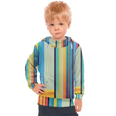 Colorful Rainbow Striped Pattern Stripes Background Kids  Hooded Pullover by Bangk1t