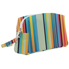 Colorful Rainbow Striped Pattern Stripes Background Wristlet Pouch Bag (large) by Bangk1t