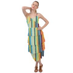 Colorful Rainbow Striped Pattern Stripes Background Layered Bottom Dress by Bangk1t