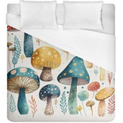 Mushroom Forest Fantasy Flower Nature Duvet Cover (king Size) by Bangk1t