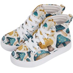 Mushroom Forest Fantasy Flower Nature Kids  Hi-top Skate Sneakers by Bangk1t