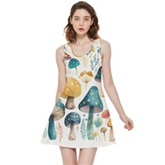 Mushroom Forest Fantasy Flower Nature Inside Out Reversible Sleeveless Dress by Bangk1t