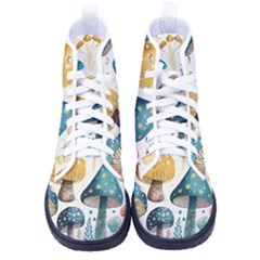 Mushroom Forest Fantasy Flower Nature Men s High-top Canvas Sneakers