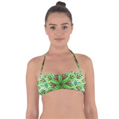 Flower Mandala Art Drawing Spring Background Tie Back Bikini Top by Bangk1t