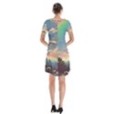 Abstract Art Psychedelic Arts Experimental Short Sleeve V-neck Flare Dress View2