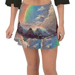 Abstract Art Psychedelic Arts Experimental Fishtail Mini Chiffon Skirt by Bangk1t