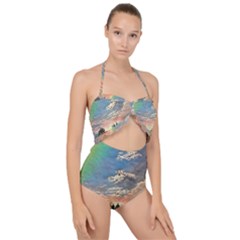 Abstract Art Psychedelic Arts Experimental Scallop Top Cut Out Swimsuit by Bangk1t