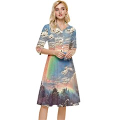 Abstract Art Psychedelic Arts Experimental Classy Knee Length Dress by Bangk1t