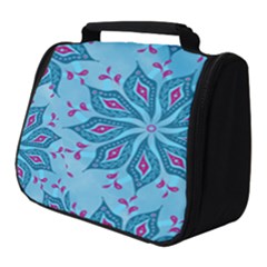 Flower Template Mandala Nature Blue Sketch Drawing Full Print Travel Pouch (small) by Bangk1t