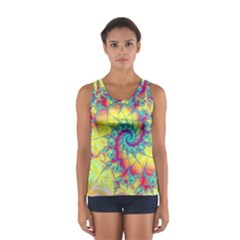 Fractal Spiral Abstract Background Vortex Yellow Sport Tank Top  by Bangk1t