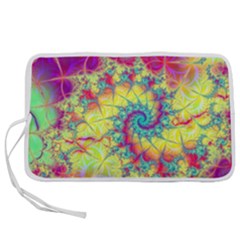 Fractal Spiral Abstract Background Vortex Yellow Pen Storage Case (l) by Bangk1t