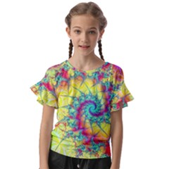 Fractal Spiral Abstract Background Vortex Yellow Kids  Cut Out Flutter Sleeves