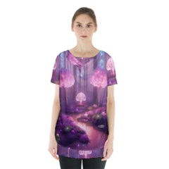 Trees Forest Landscape Nature Neon Skirt Hem Sports Top by Bangk1t