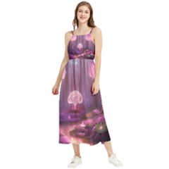 Trees Forest Landscape Nature Neon Boho Sleeveless Summer Dress