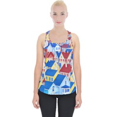 City Houses Cute Drawing Landscape Village Piece Up Tank Top by Bangk1t