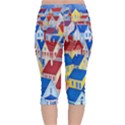 City Houses Cute Drawing Landscape Village Velvet Capri Leggings  View2