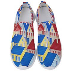 City Houses Cute Drawing Landscape Village Men s Slip On Sneakers by Bangk1t