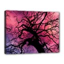 Trees Silhouette Sky Clouds Sunset Canvas 16  x 12  (Stretched) View1