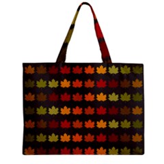 Autumn Fall Leaves Season Background Glitter Art Zipper Mini Tote Bag by Bangk1t