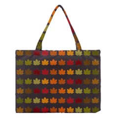 Autumn Fall Leaves Season Background Glitter Art Medium Tote Bag by Bangk1t