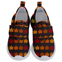 Autumn Fall Leaves Season Background Glitter Art Kids  Velcro No Lace Shoes by Bangk1t