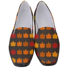 Autumn Fall Leaves Season Background Glitter Art Women s Classic Loafer Heels by Bangk1t