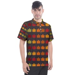 Autumn Fall Leaves Season Background Glitter Art Men s Polo Tee by Bangk1t