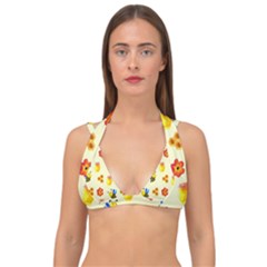 Seamless Background Honey Bee Wallpaper Texture Double Strap Halter Bikini Top by Bangk1t