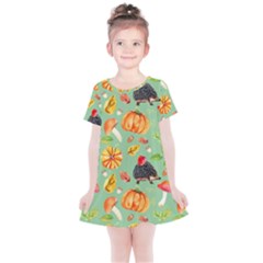 Autumn Seamless Background Leaves Wallpaper Texture Kids  Simple Cotton Dress